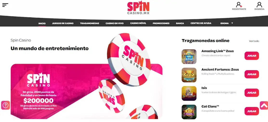 Sitio oficial de Spin Casino online tarjetas credito casinos en linea