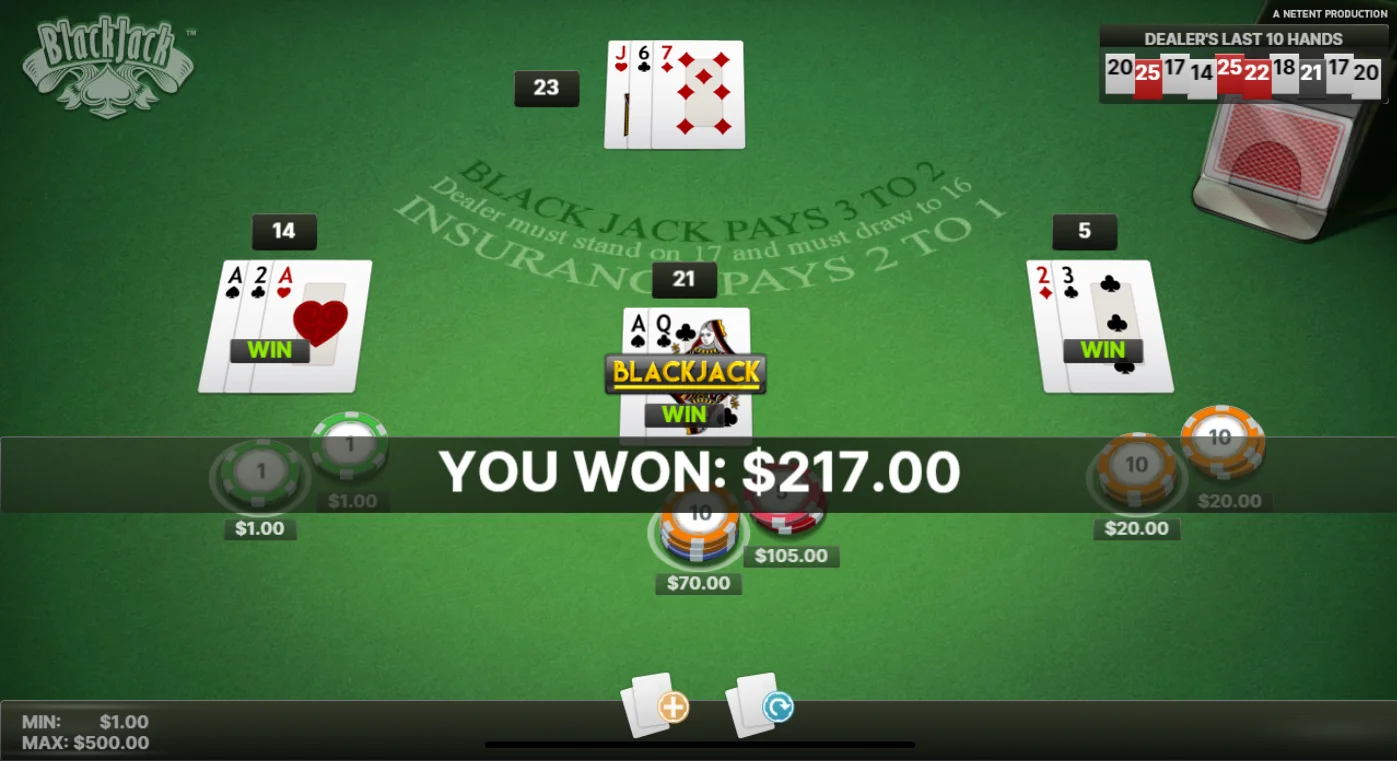 Mesa digital de blackjack en casino online blackjack casinos México tablero